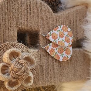 Flower leather Earrings